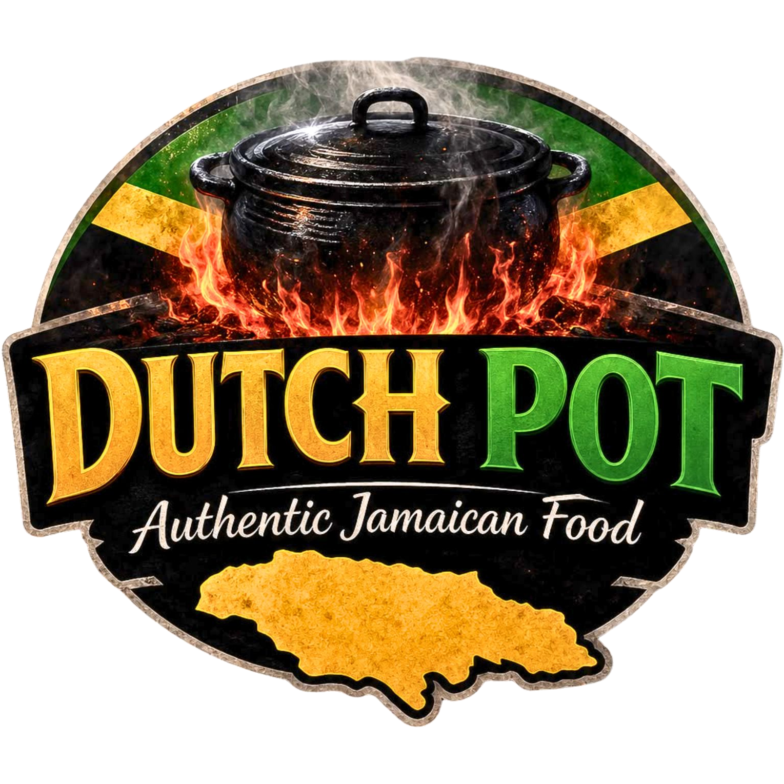 Dutch Pot logo - Jamaican pot cooking